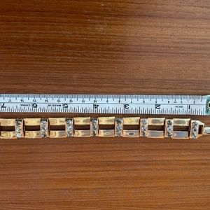 Plated gold bracelet with crystals